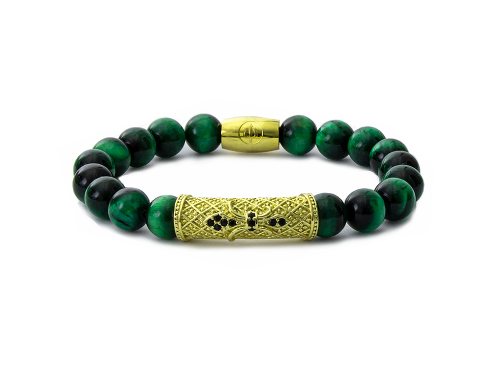 Gold Kratos - Green Tiger Eye